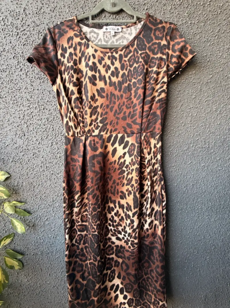 Vestido animal print estilo leopardo talla L - 2