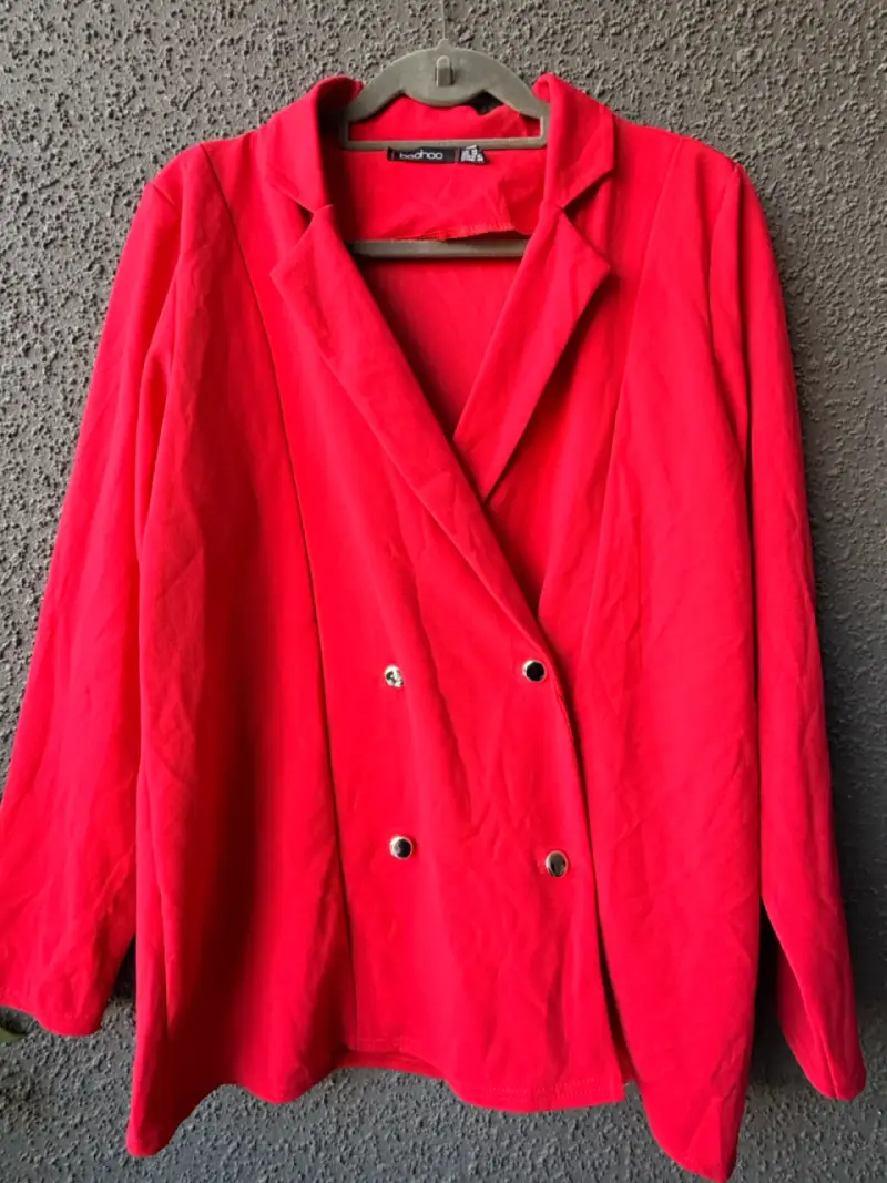 Blazer rojo mujer Boohoo elegante - 2