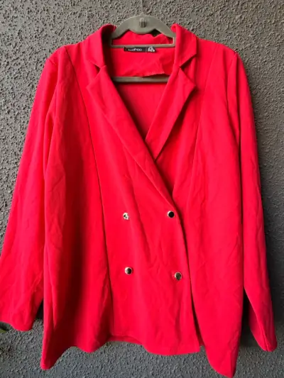 Blazer rojo mujer Boohoo elegante - miniatura 2