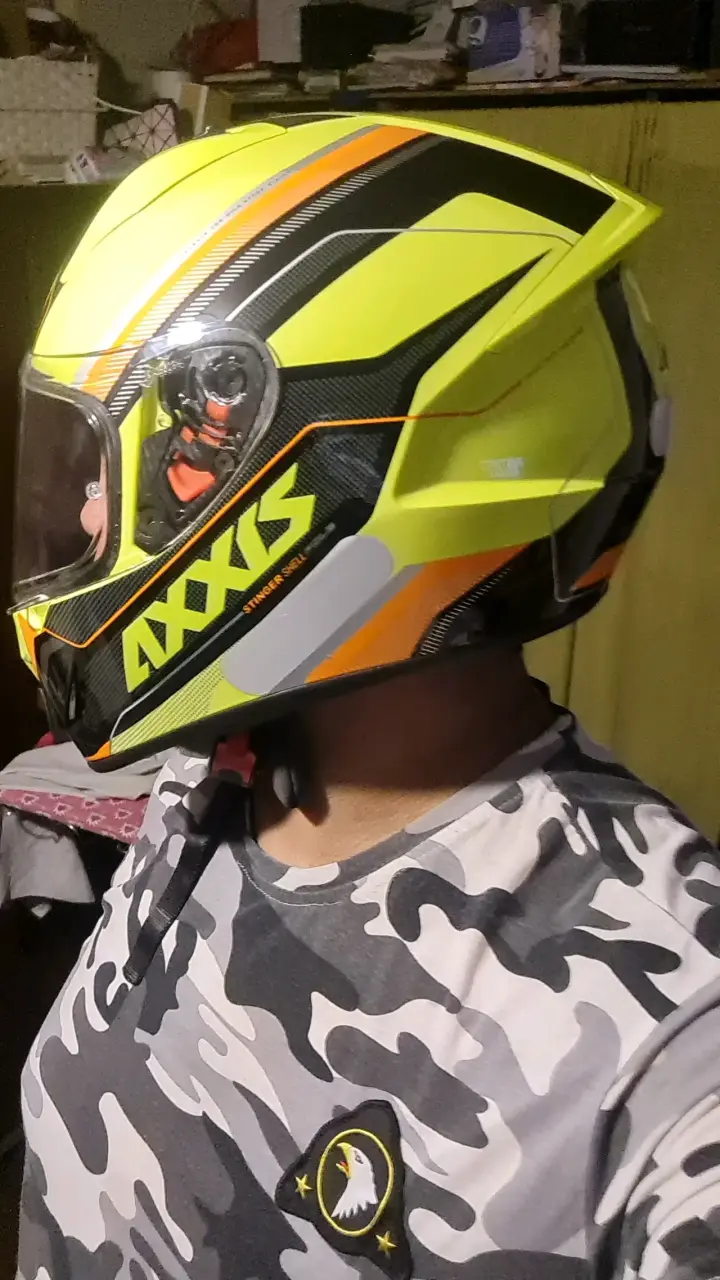 Casco de moto Axxis Stinger Shell amarillo - 1