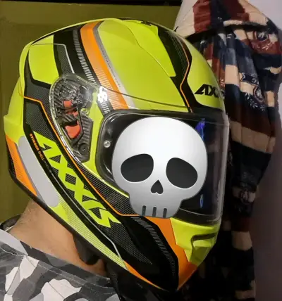 Casco de moto Axxis Stinger Shell amarillo - miniatura 2
