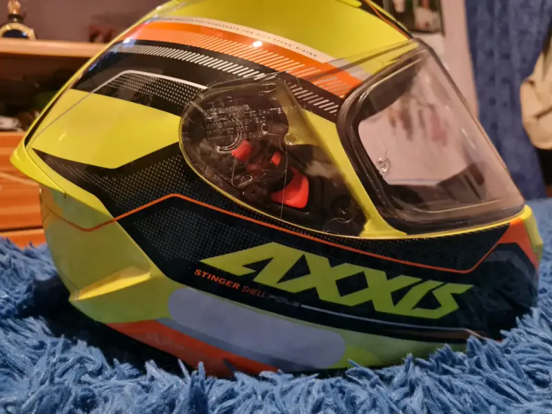 Casco de moto Axxis Stinger Shell amarillo - 4
