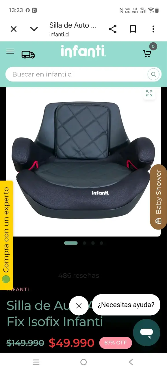Silla de Auto Booster Fix Isofix Infanti
