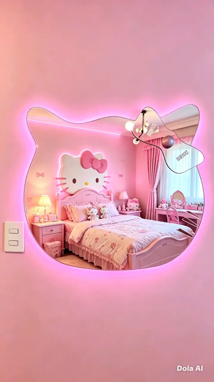 Espejo Decorativo LED Forma Hello kitty - 3