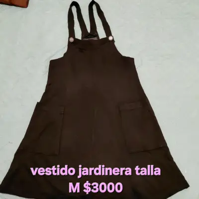 Vestido Jardinera Negro Talla M - miniatura 2