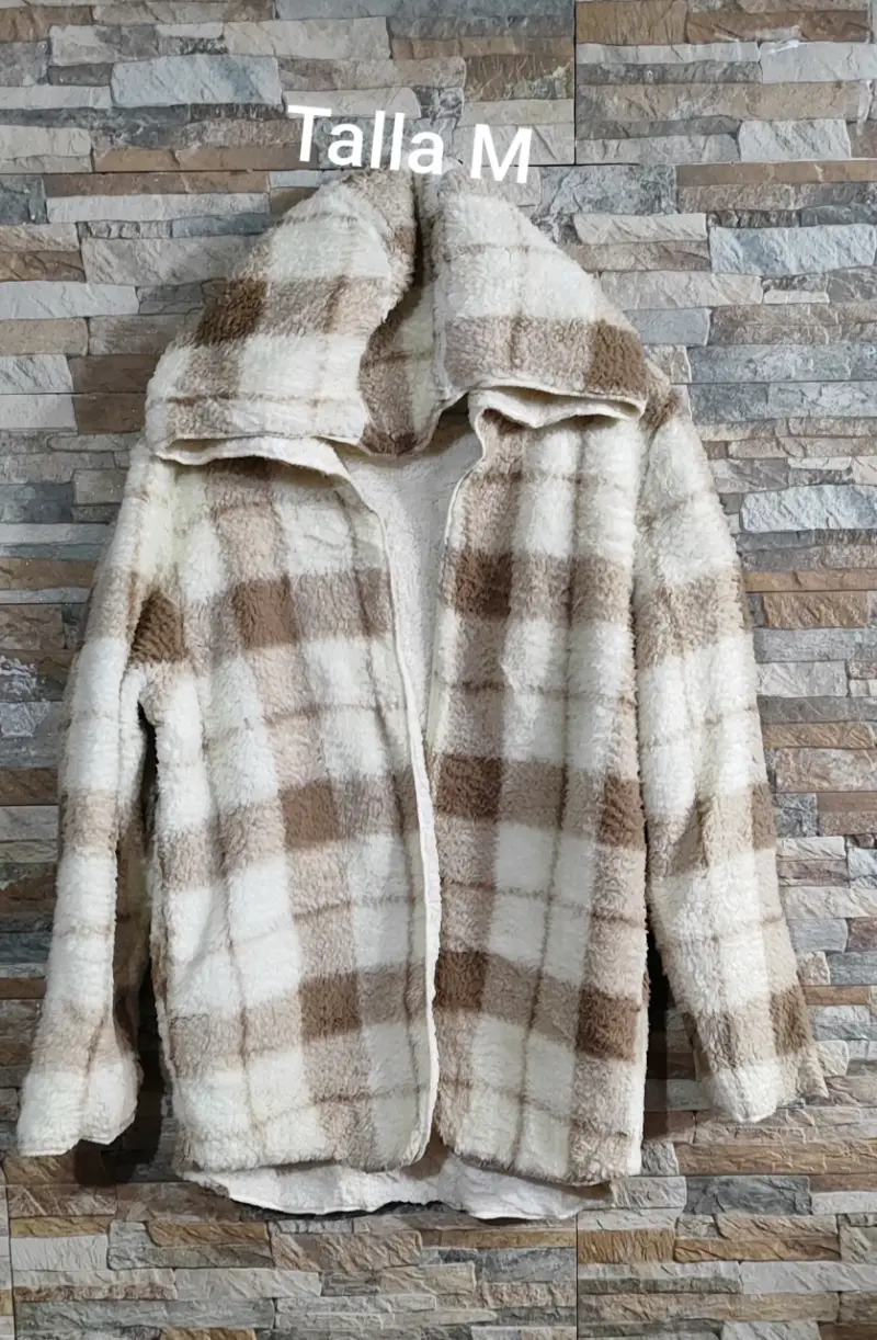 Chaqueta de lana a cuadros talla M