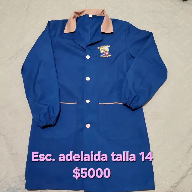 Delantal escolar azul talla 14 con logo - 2