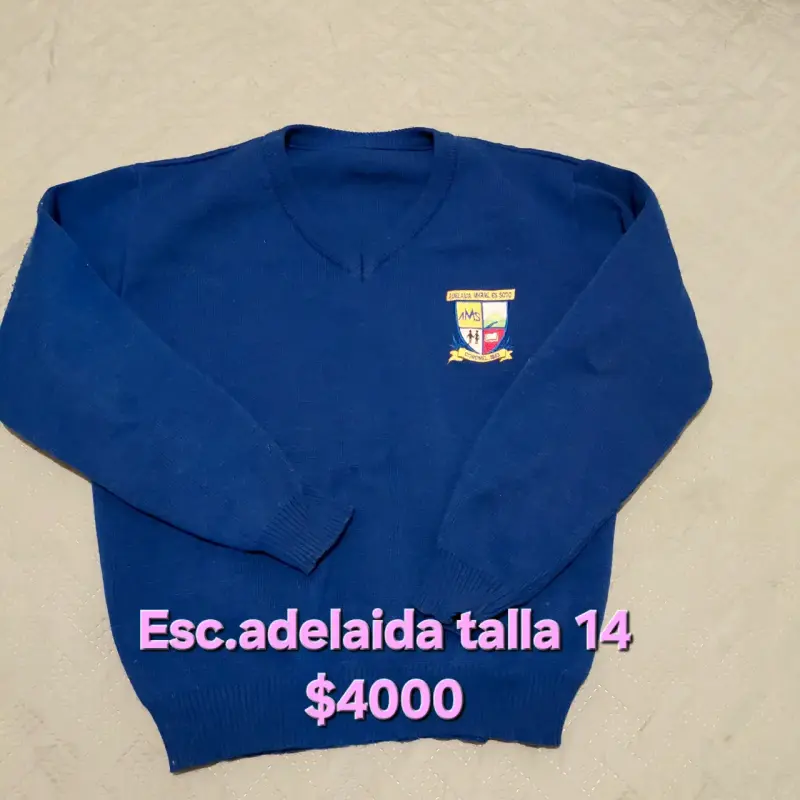 Delantal escolar azul talla 14 con logo - 3