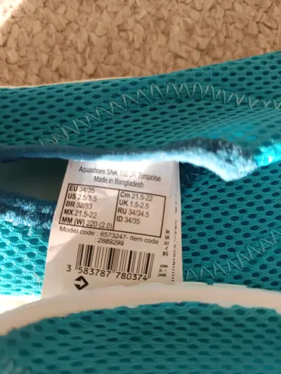 Zapatillas acuáticas turquesa para niños - miniatura 2