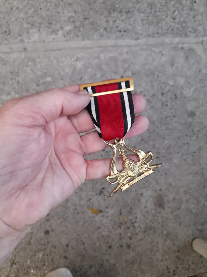 Medalla con cinta tricolor y diseño ornamental - 3