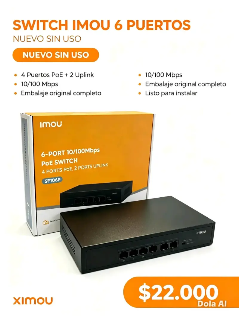 Switch Imou 6 Puertos PoE Nuevo - 1