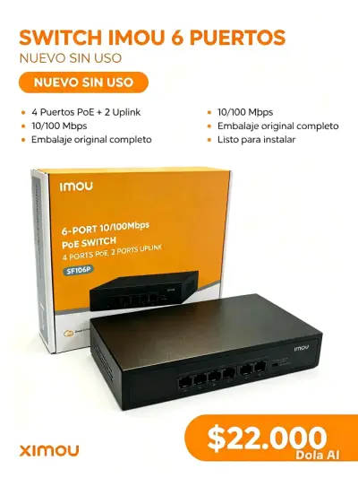 Switch Imou 6 Puertos PoE Nuevo - miniatura 1