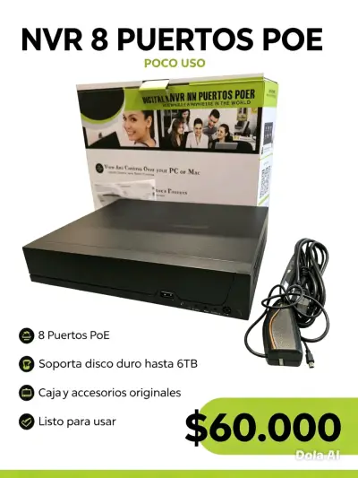 NVR 8 Puertos PoE con Accesorios Originales - miniatura 1