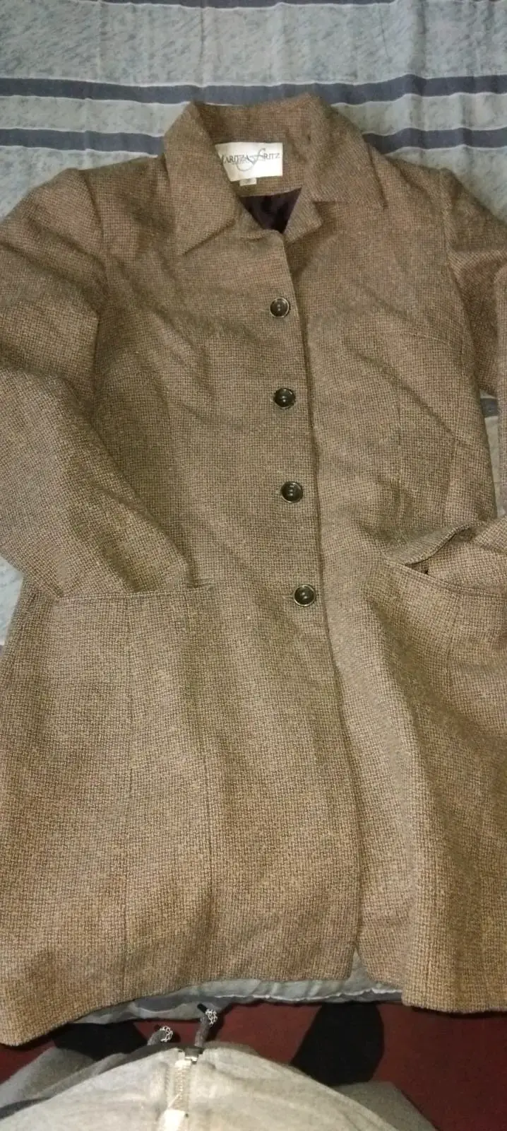 Abrigo de lana beige Maritza Fritz