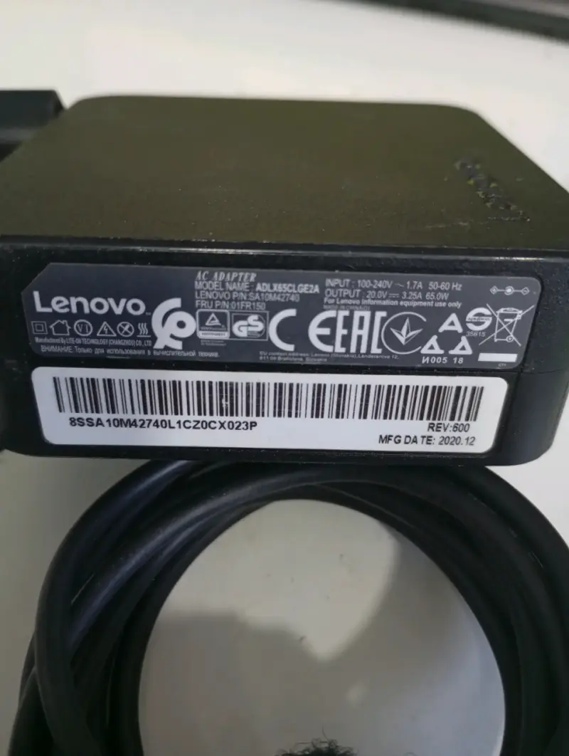 Cargador Lenovo 65W Modelo ADLX65GLC2A - 1