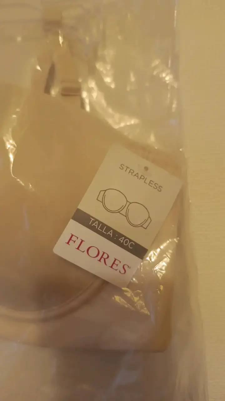 Sostén Strapless Flores Talla 40C Color Champagne - 2