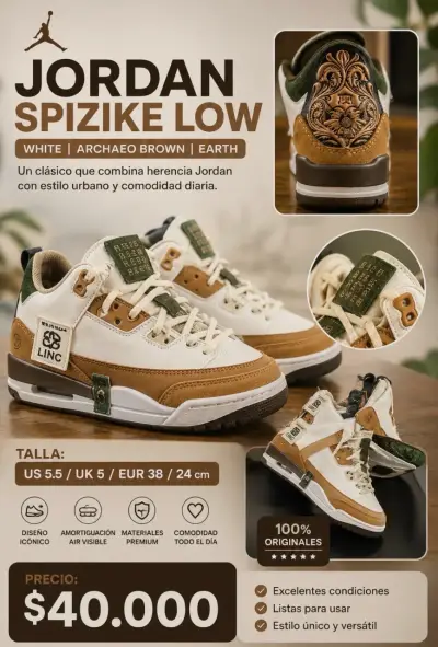 Zapatillas Jordan Spizike Low Archaeo Brown - miniatura 1