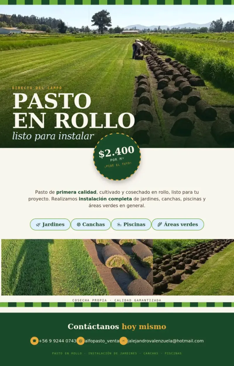 Pasto en rollo listo para instalar - 1
