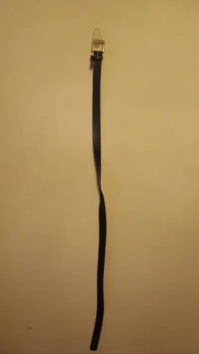 Cinturón de cuero negro con hebilla dorada Gacel - miniatura 2