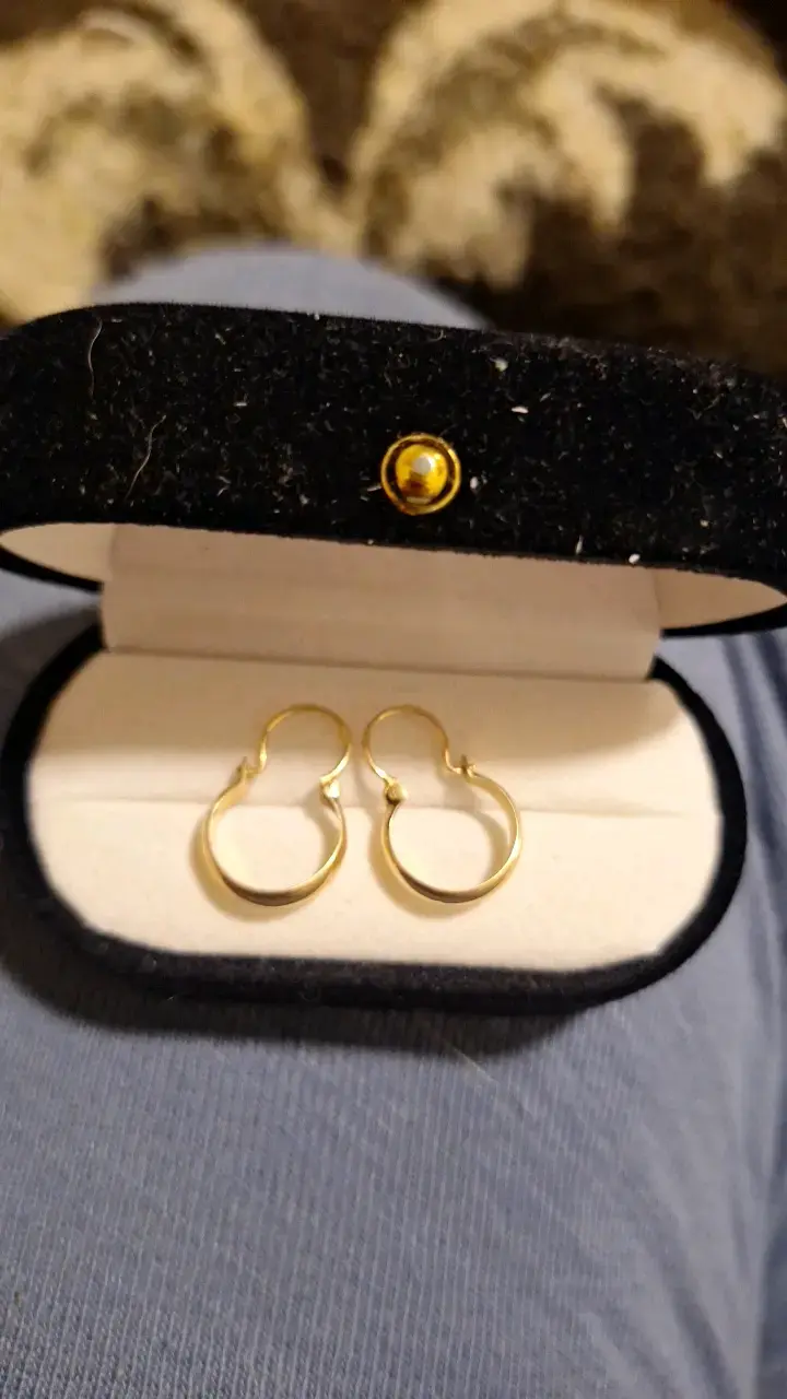 Aros de oro en elegante estuche - 1