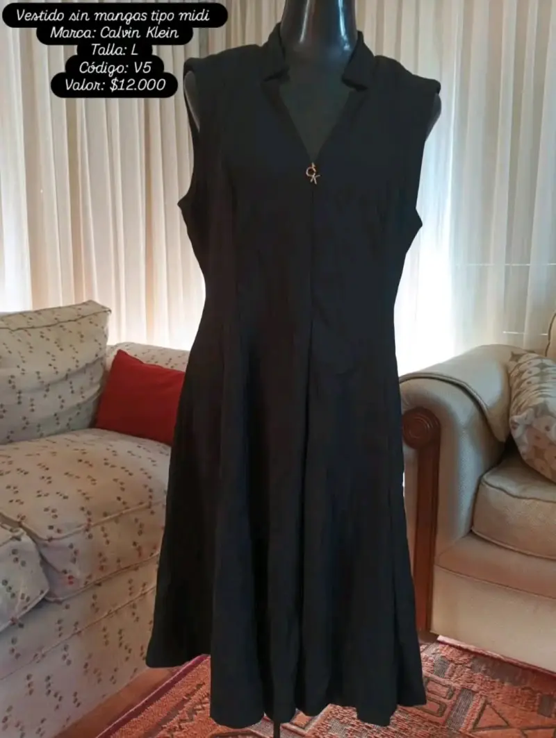 Vestido sin mangas tipo midi Calvin Klein
