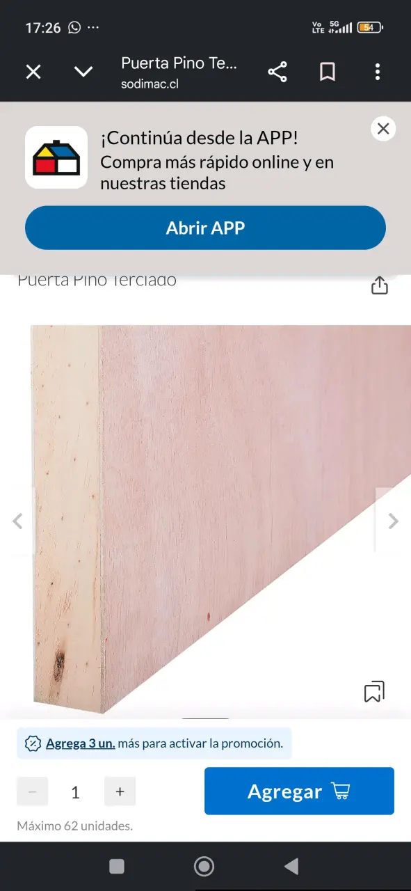 Puerta de pino terciado 200x70 cm - 2