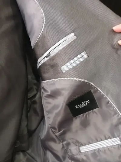 Traje de Hombre Gris con Corbata Morada Baldini - miniatura 6