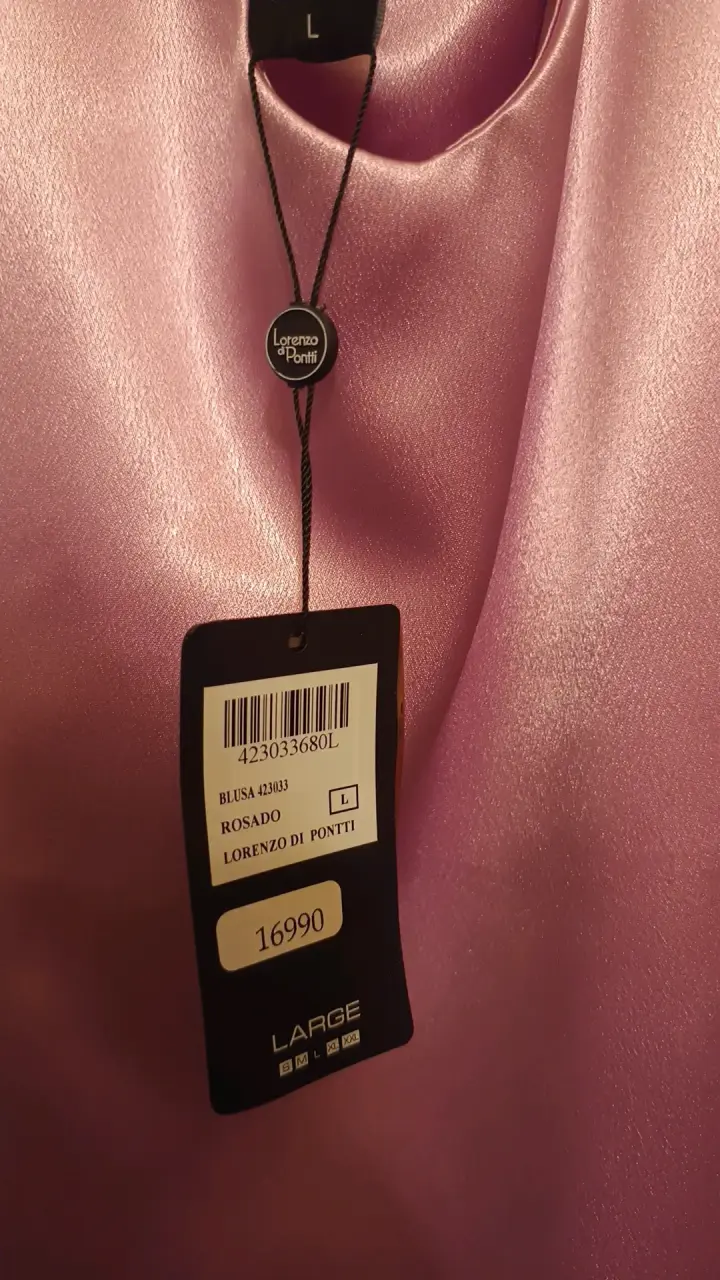Blusa de satén rosada Lorenzo di Pontti - 3