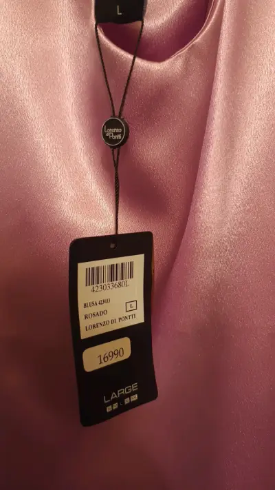 Blusa de satén rosada Lorenzo di Pontti - miniatura 3
