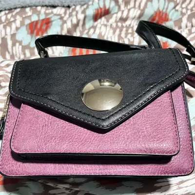 Cartera de cuero sintético bicolor elegante - miniatura 1