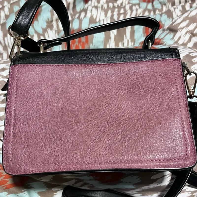Cartera de cuero sintético bicolor elegante - 2