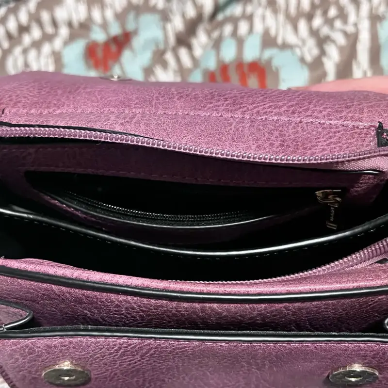 Cartera de cuero sintético bicolor elegante - 5
