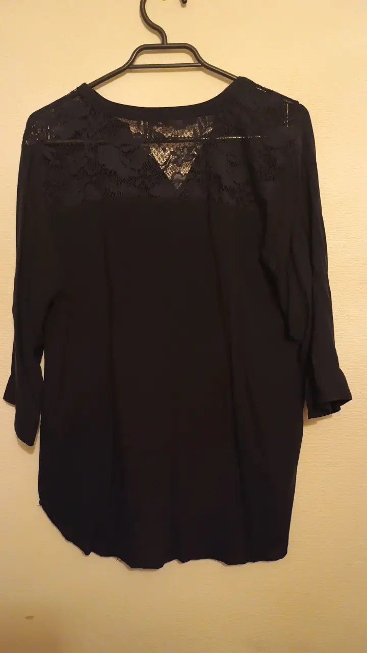 Blusa negra de encaje Newport talla XXL - 3