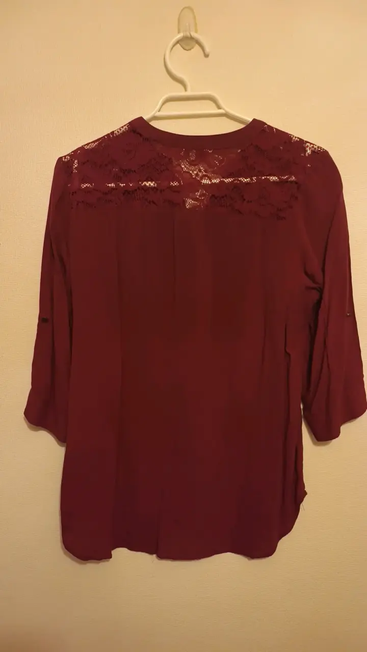Blusa burdeos con encaje para mujer Newport - 3
