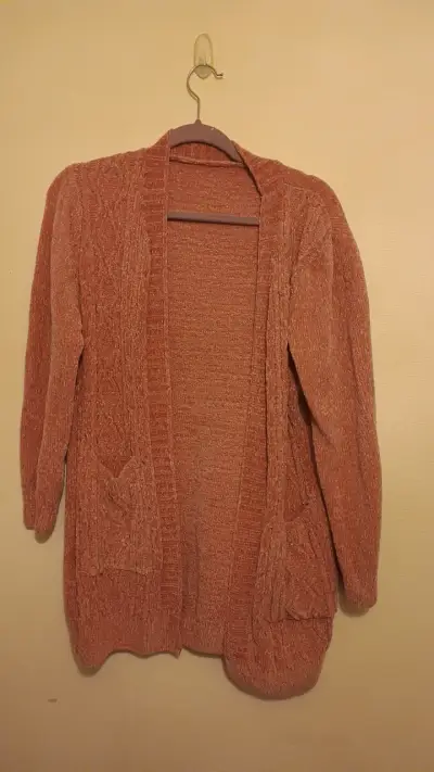 Cárdigan de punto color terracota para mujer - miniatura 1