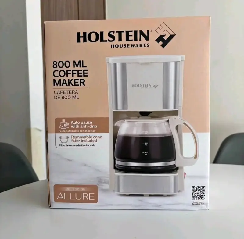 Cafetera Holstein 800 ml con filtro removible