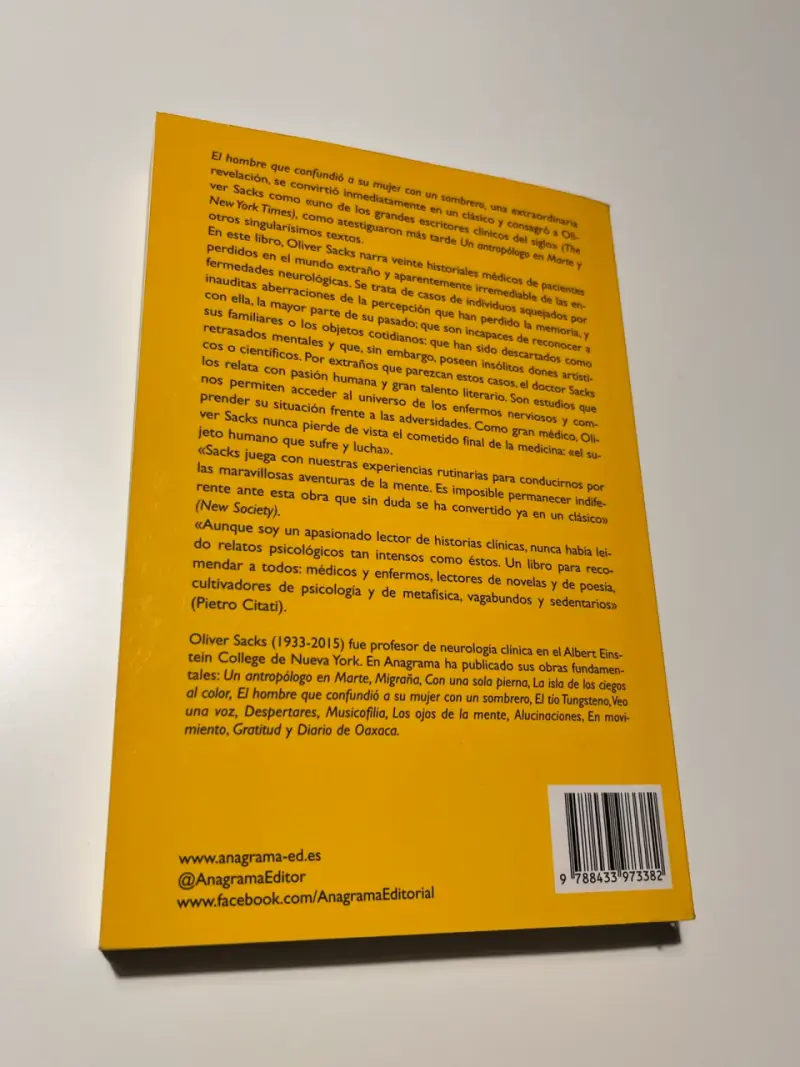 Libro 'El hombre que confundió a su mujer con un sombrero' de Oliver Sacks - 2