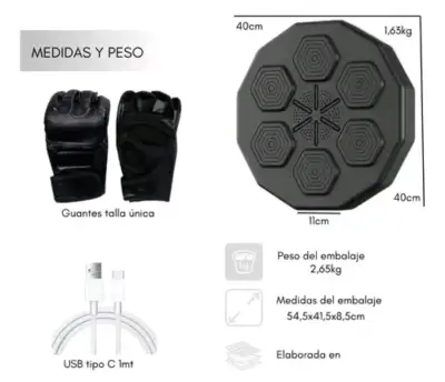 Panel de Entrenamiento de Boxeo con Bluetooth y Luces LED - miniatura 6