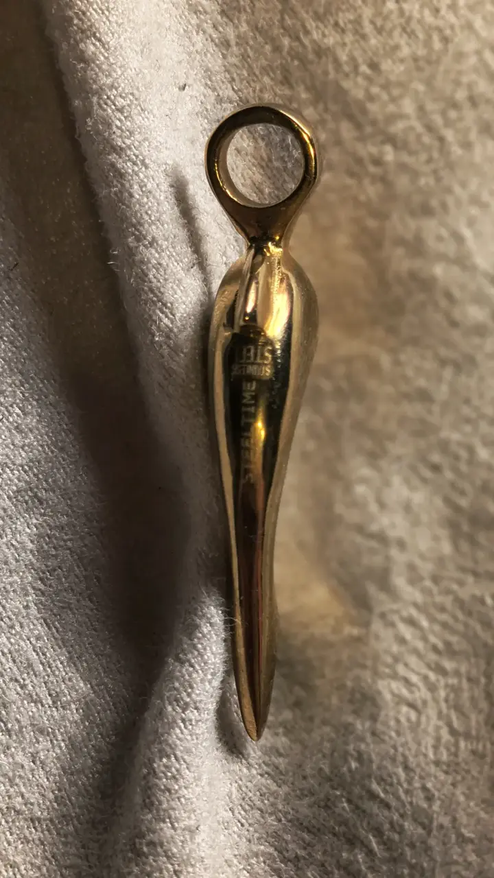 Colgante de delfín vintage dorado de acero - 3