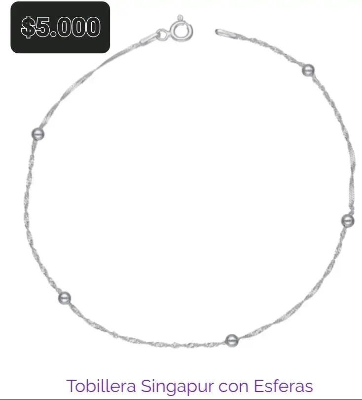 Tobilleras de Plata 925 diferentes diseños - 2