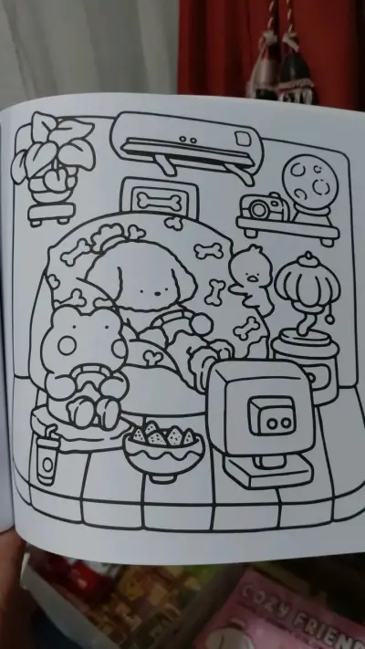 Libro para colorear Cozy Friends con dibujos adorables - miniatura 5