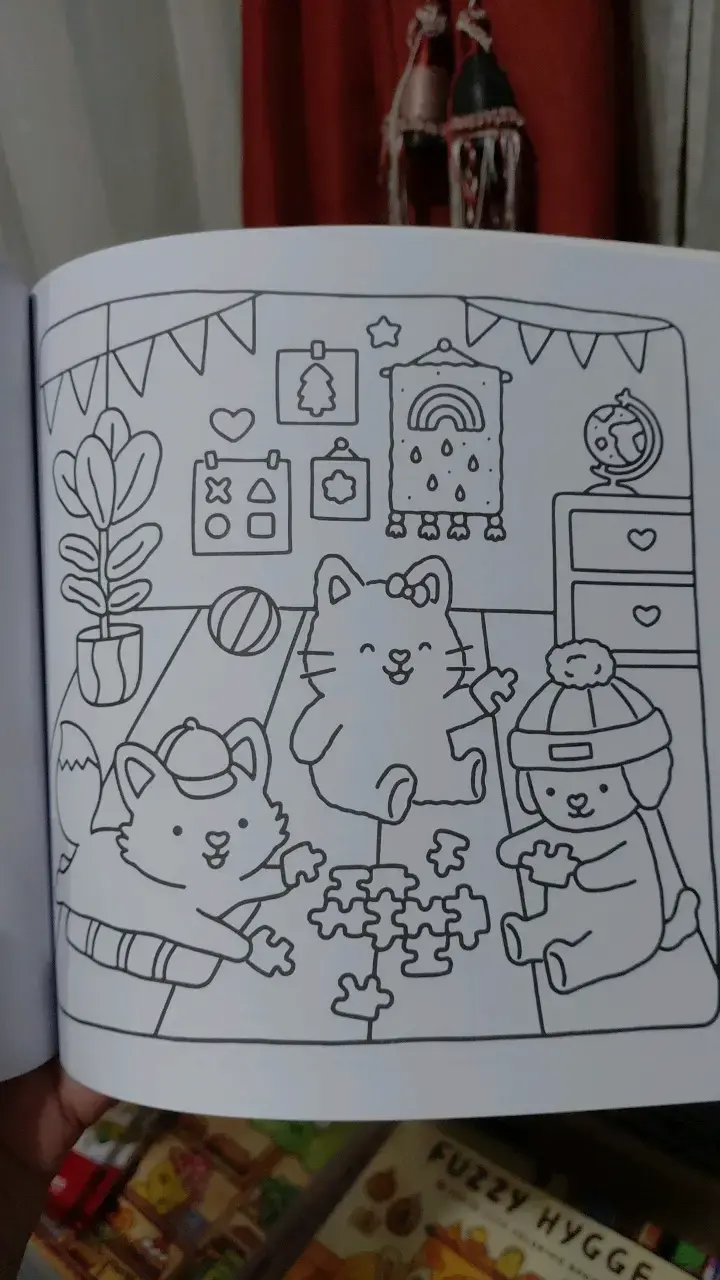Libro para colorear Fuzzy Hygge infantil - 3
