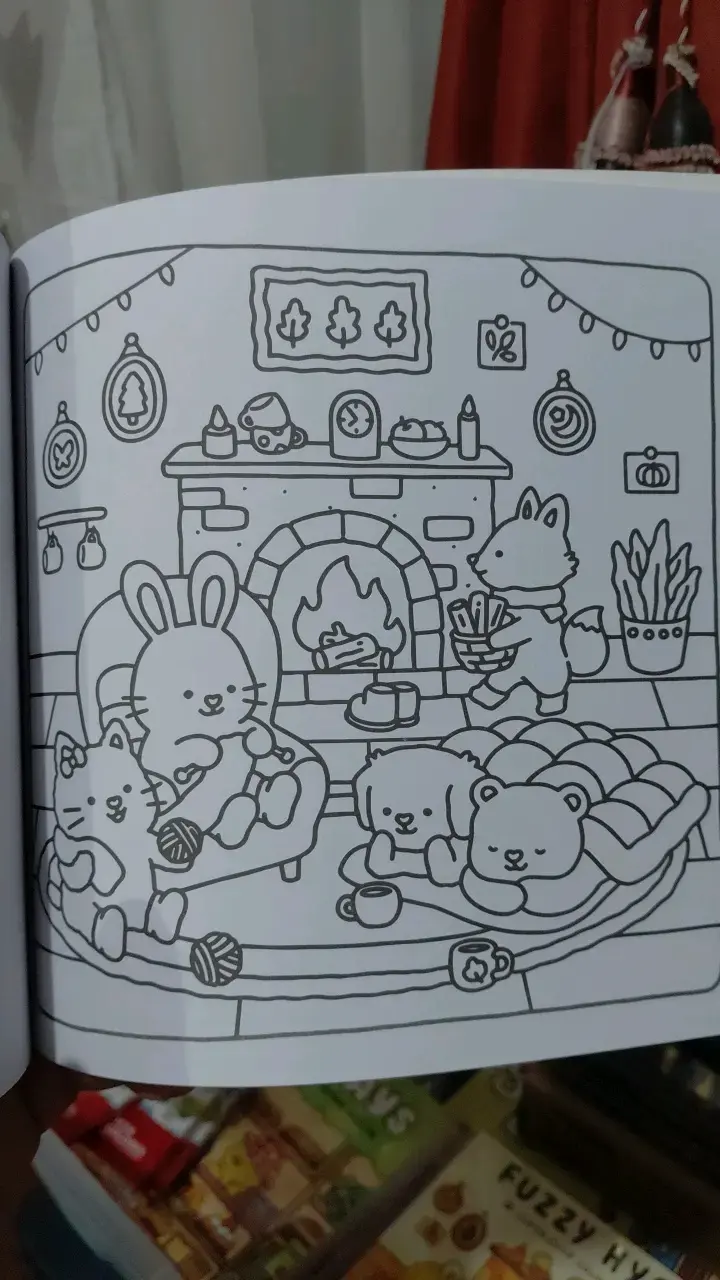Libro para colorear Fuzzy Hygge infantil - 5