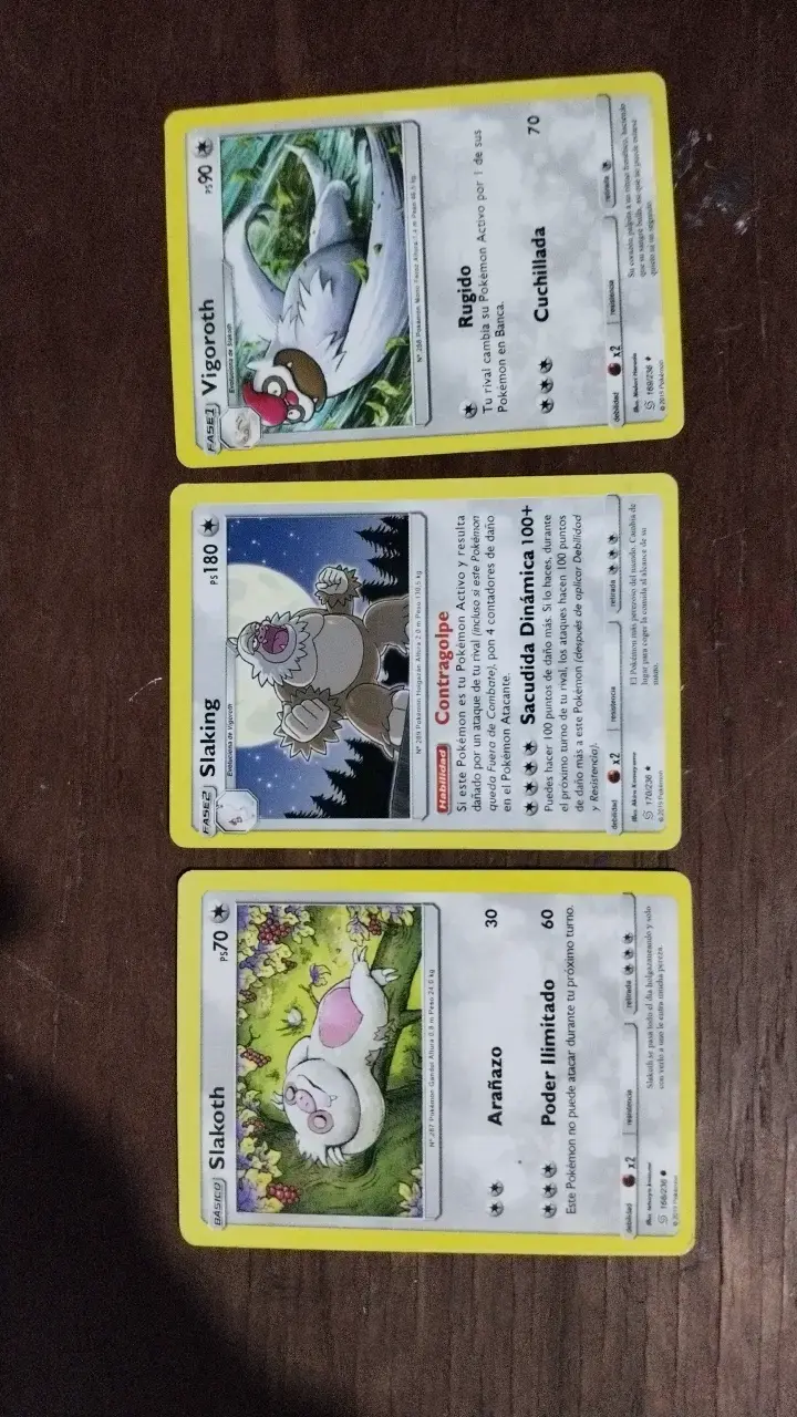 Cartas Pokémon / Vigoroth, Slaking y Slakoth - 1