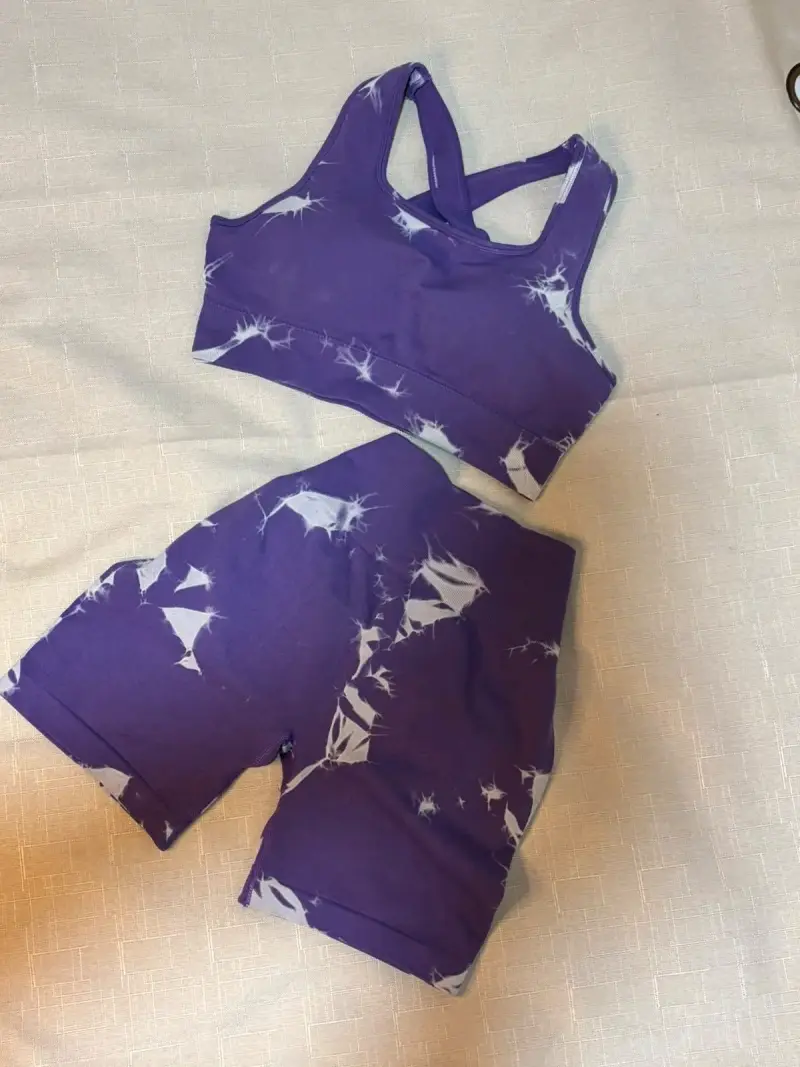 Conjunto deportivo mujer tie-dye morado y azul - 1