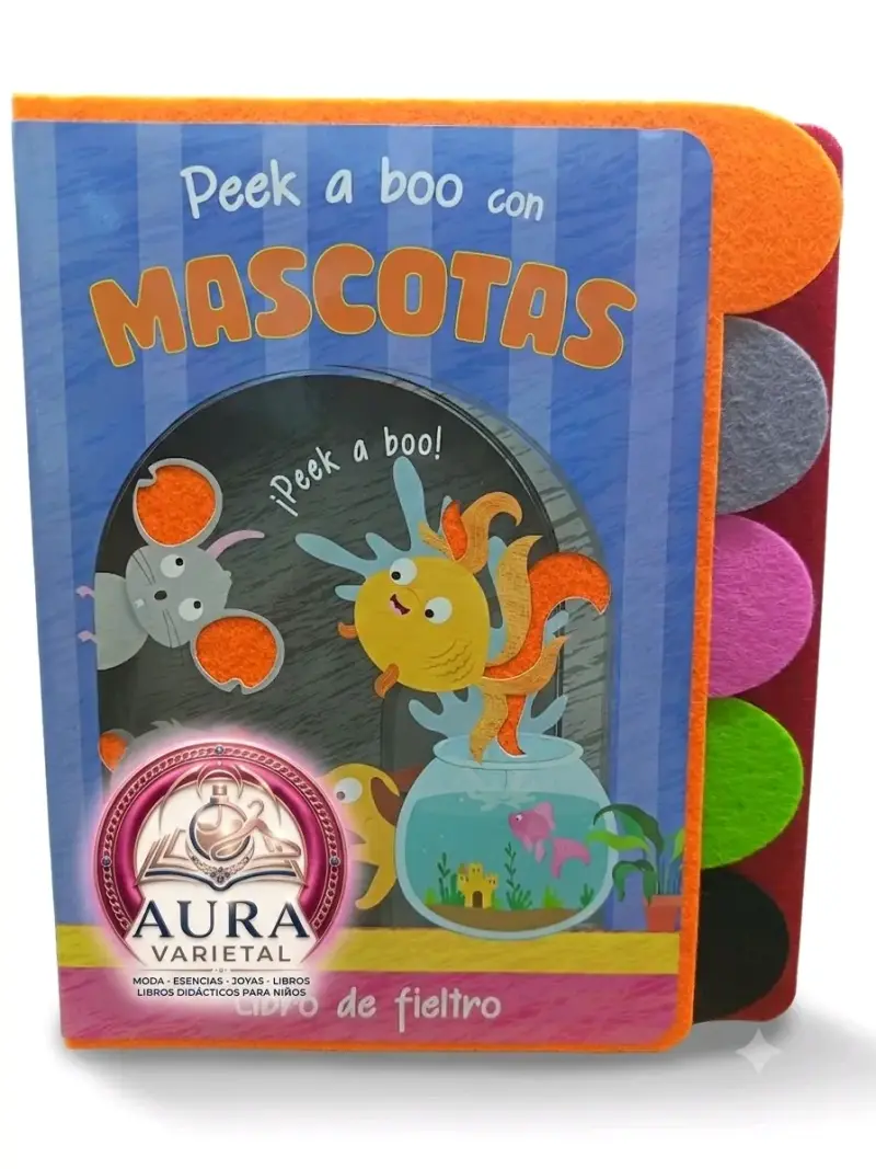 Libro sensorial Peek a Boo con mascotas de fieltro - 1