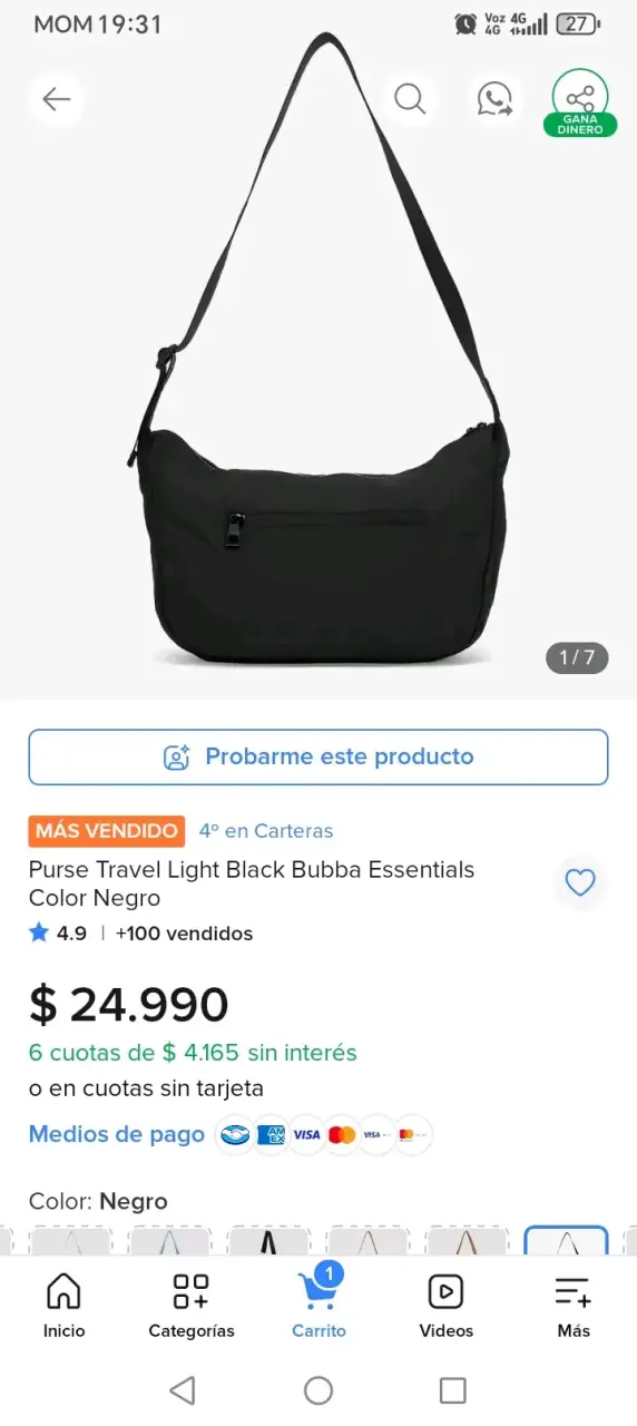 Bolso negro Bubba Essentials para viaje - 6