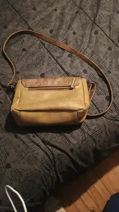 Bolso bandolera de cuero marrón claro - miniatura 2
