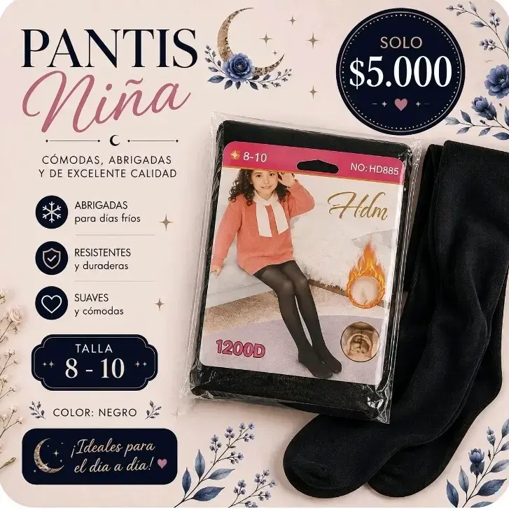 Pantis para niña efecto piel talla 8-10