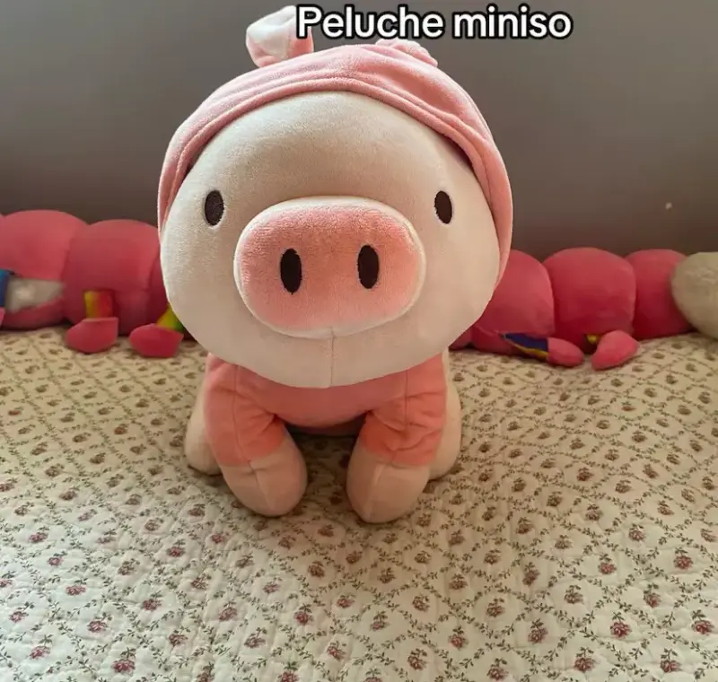 Peluche cerdito Miniso rosado